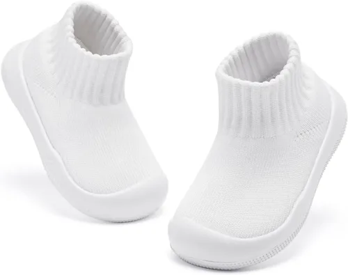 Vista 3 de Eashi Zapatos antideslizantes para bebés, niño o niña, para caminar interiores y exteriores. Zapatos de piel con suela transpirable y elástica