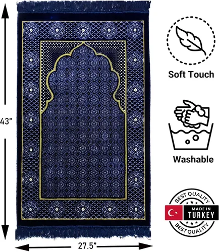 Vista 3 de Modefa Alfombra de oración musulmana de terciopelo de felpa para salah