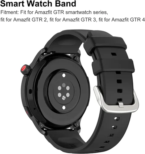 Vista 3 de Correa de silicona suave de liberación rápida para Amazfit GTR 4, casual y a la moda, ajuste ajustable con cierre de hebilla de alfiler, fácil