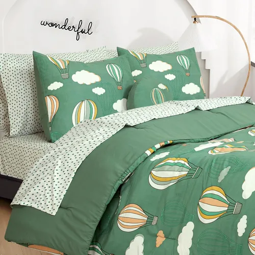 Vista 4 de ROYALE LINENS BIAB - Juego de ropa de cama estampada, 100% microfibra ultrasuave, 1 edredón y 1 funda de almohada estándar, tamaño Twin XL, ropa