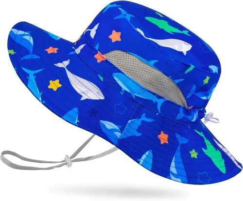 Vista 25 de Sombrero de sol para niñas de 2 a 8 años de malla con protección UV, sombrero de playa plegable para niñas de 2 a 8 años
