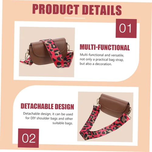 Vista 3 de EXCEART 5pcs Adjustable Shoulder Strap Purse Accessories Leopard Print Bag Tote Bag for Women Crossbody Purse Strap Adjustable Straps Wide Bag Strap