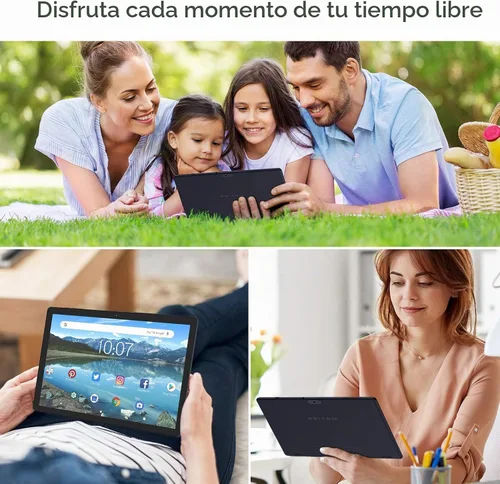 Vista 7 de PRITOM Tablet Android de 10 pulgadas, M10, tableta Android de 64 GB, pantalla táctil IPS HD de 10.1 pulgadas, GPS, FM, procesador de cuatro núcleos