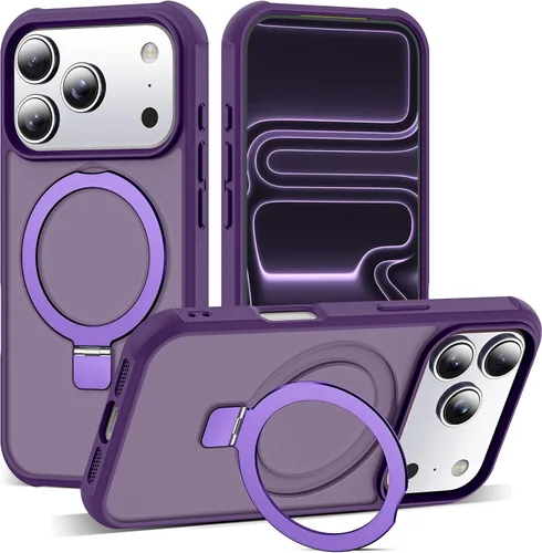 Vista 82 de SKYLMW - Funda compatible con iPhone 11 de 6.1 pulgadas, con soporte magnético invisible tipo anillo, funda translúcida de grado militar, compatible