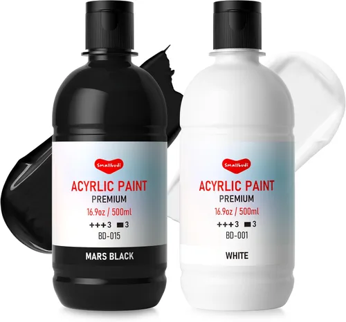 Vista 9 de Smallbudi - Juego de pintura acrílica a granel, 12 colores de 16.9 onzas (16.9 fl oz), kit de pintura acrílica no tóxica grande para pintar fiestas