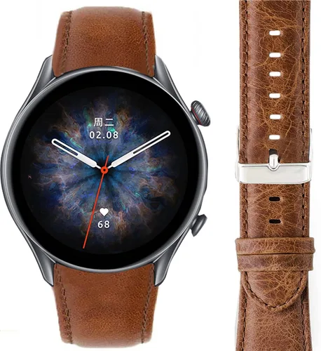 Vista 6 de Lamshaw Correa compatible con Amazfit GTR 3 Pro, correa de repuesto de silicona de cuero transpirable compatible con Amazfit GTR 2 / GTR 3 / GTR 3