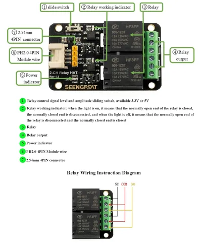 Vista 4 de Módulo de relé de 2 canales, placa de expansión de relé para Raspberry Pi Zero/Zero W/Zero WH/2B/3B/3B+/4B STM32 Ardui, aislamiento optoacoplador