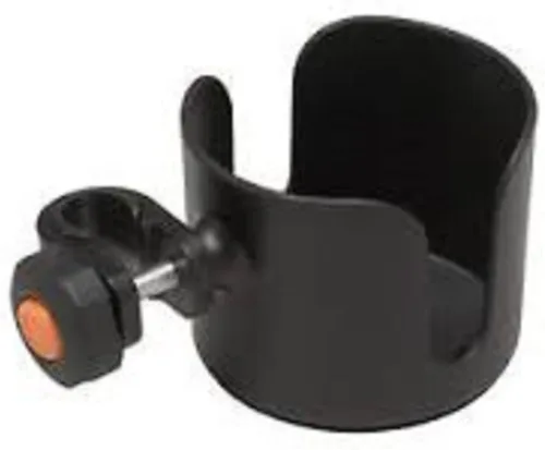 Vista 2 de Drive Medical Portavasos universal con abrazadera para andador, andador con ruedas y silla de ruedas, 3.5 x 4 pulgadas, negro Portavasos universal
