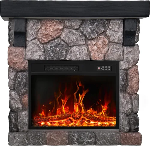 Vista 9 de BOSSIN Chimenea eléctrica de 36 pulgadas con repisa, inserto de chimenea eléctrica de 23 pulgadas, soporte de TV independiente con temporizador