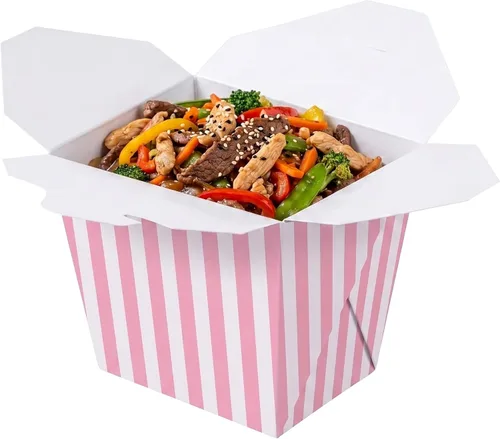 Vista 14 de Restaurantware Cajas chinas para llevar, paquete de 200 unidades, 8 onzas, resistentes a la grasa, recipientes de comida para llevar, desechables