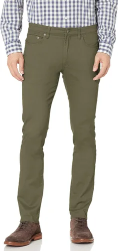 Vista 9 de Amazon Essentials - Pantalones ajustados para hombre, diseño de sarga elástica con 5 bolsillos
