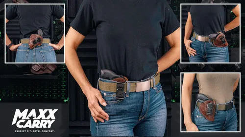 Vista 7 de Maxx Carry Funda de cuero de alta calidad OWB e IWB de 4 vías para pistola de marco J para los modelos S&W 442 y 642 Airweight 637, 638, 640 y otros