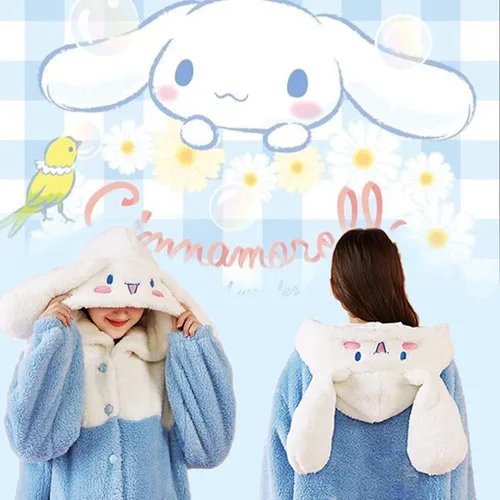 Vista 2 de Bata de baño de franela con capucha para mujer, suave para Halloween, Navidad, cosplay