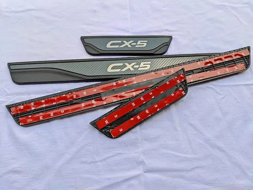 Vista 9 de Auto puerta entrada guardia accesorios, para Mazda 3 6 CX-5 CX30 acero inoxidable con plástico cubierta protectora del umbral de la puerta del coche
