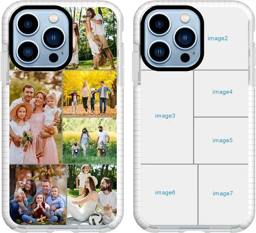 Vista 17 de Funda de teléfono personalizada para iPhone 13 Pro, funda personalizada de fotos de collage de múltiples imágenes, resistente a los arañazos, a