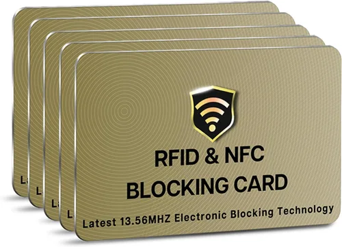 Vista 13 de SaiTech IT Paquete de 5 Tarjetas de Bloqueo RFID, Una Tarjeta Protege Toda la Billetera y Cartera, Protector de Tarjetas de Débito y Crédito
