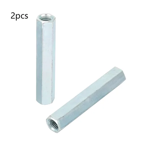 Vista 4 de Tuercas de varilla largas M8 x 66 Acoplamiento de acero al carbono Manguito hexagonal Tuerca de enfrentamiento de conexión Tornillo