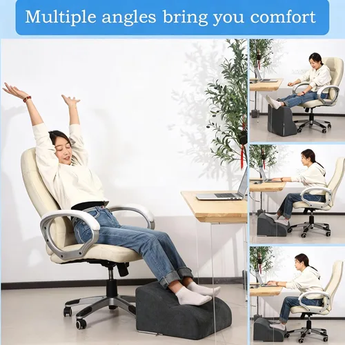 Vista 5 de Reposapiés para debajo del escritorio en el trabajo. Taburete de tres niveles multifuncional, con reposapiés lavable. para debajo del escritorio