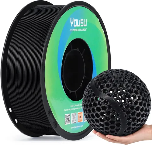 Vista 19 de YOUSU Filamento TPU 85A de 0.07 in, 2.2 lbs, filamento flexible para A1-negro mate 85a