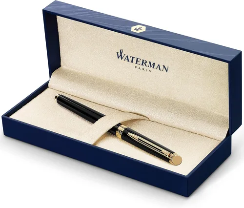 Vista 8 de Waterman - Pluma estilográfica negra con embellecedor dorado Hemisphere, Negro y Dorado