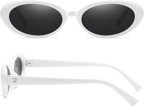 Vista 3 de Verfimaci Gafas de sol ovaladas retro para mujer, gafas de ojo de gato a la moda