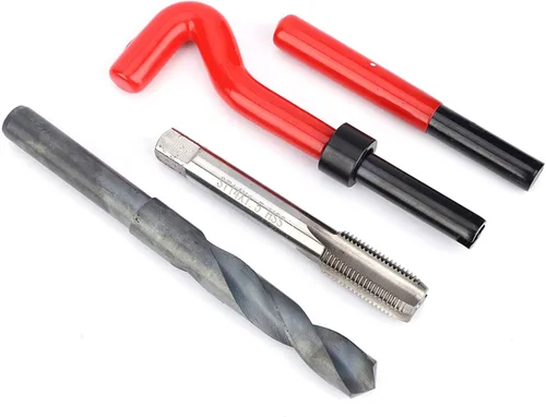 Vista 7 de Kit de reparación de insertos de rosca, 15 piezas de insertos de rosca de acero inoxidable M14x1.5 hembra de reparación de roscas kit surtido