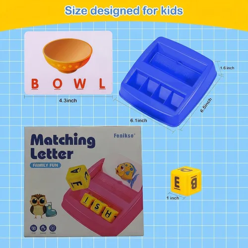 Vista 3 de Fenikso - Juego de combinación de letras, ortografía del alfabeto y lectura de palabras, reconocimiento de objetos y colores, juguete educativo