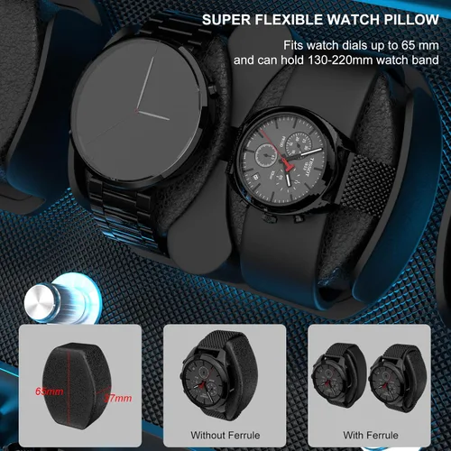 Vista 3 de Enrollador de reloj para relojes automáticos 68, bobinadoras automáticas con bloqueo con 4 almacenes de relojes adicionales, 4 modos de rotación