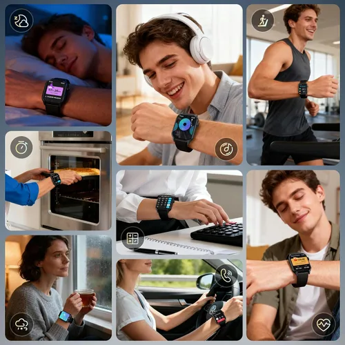 Vista 7 de Reloj inteligente para hombres, más de 120 modos deportivos con pantalla táctil HD de 1.83 pulgadas, monitor de sueño, impermeable IP67, llamada