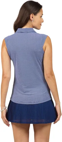Vista 5 de IBKUL Athleisure Wear - Polo sin mangas con protección solar UPF50+ Icefil Cooling Tech Mini Check - 14754