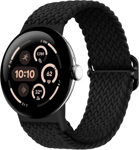 Vista 18 de Correas trenzadas Solo Loop compatibles con Google Pixel Watch 4, 3, 2, 1 de 1.61 pulgadas/1.77 pulgadas, correas elásticas ajustables de nailon