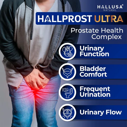 Vista 2 de Hallusa Natural Hallprost Ultra + Free Hallvigor - Salud y vitalidad de próstata para hombres - Saw Palmetto, licopeno y ginseng - Apoya la función