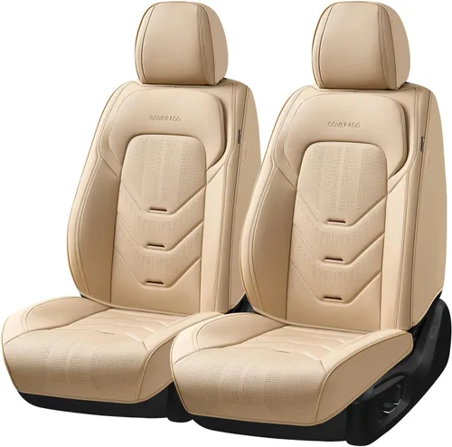 Vista 7 de Coverado Funda de asiento de automóvil, funda de asiento delantero para automóvil, protector de asiento de automóvil de cuero impermeable, fundas