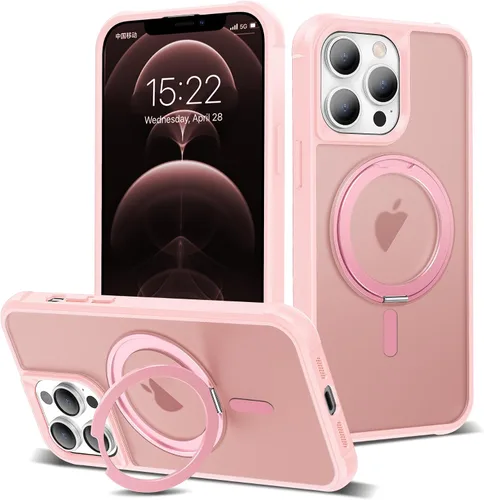 Vista 10 de Funda para iPhone 11 con soporte de anillo magnético giratorio de 360° [compatible con Mag-Safe] [Protección de grado militar] Funda translúcida