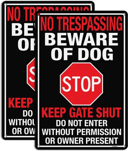 Vista 13 de GicnKeuz Señales de «cuidado con el perro» para valla, 30,48x7,62 cm, señal de mantener la puerta cerrada, aluminio reflectante, resistente a