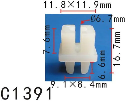 Vista 72 de Autobahn88 - Clip de remache tipo push-in para parachoques, compatible con Renault (OEM: 054000001R) (Paquete de 20)