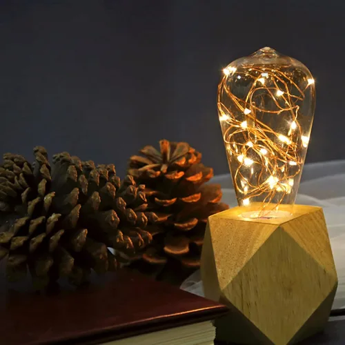 Vista 6 de Lxcom Lighting Paquete de 4 bombillas LED de hadas, ST64 E26, bombilla LED Edison en espiral de 3 W, cálida y estrellada, luces decorativas