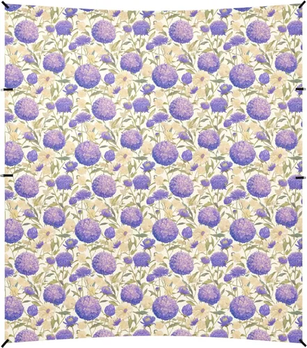 Vista 2 de Purple Celosia Flowers Stable Beach Tent UPF50+ Protection Waterproof Large Sun Shade with Sandbags & Sand Shovel for Family Travel