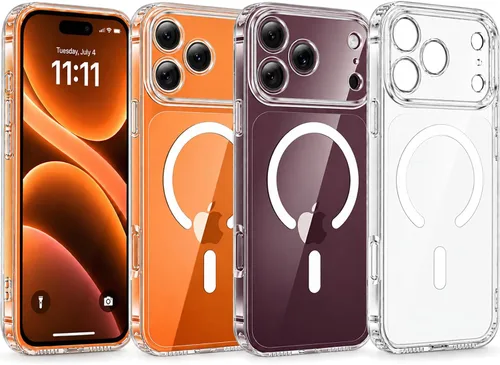 Vista 8 de Funda transparente negra para iPhone 18 Pro Max y 17 Pro Max Compatible con MagSafe, funda híbrida delgada antiamarilleo, protección contra caídas a