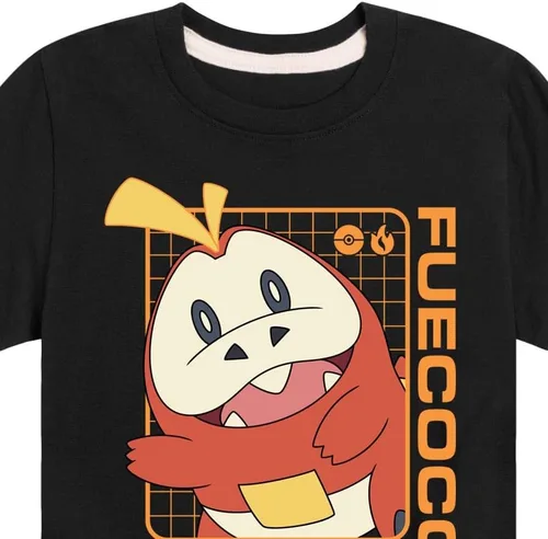 Vista 3 de HYBRID APPAREL - Pokémon Fuecoco Stats - Camiseta de manga corta para niños