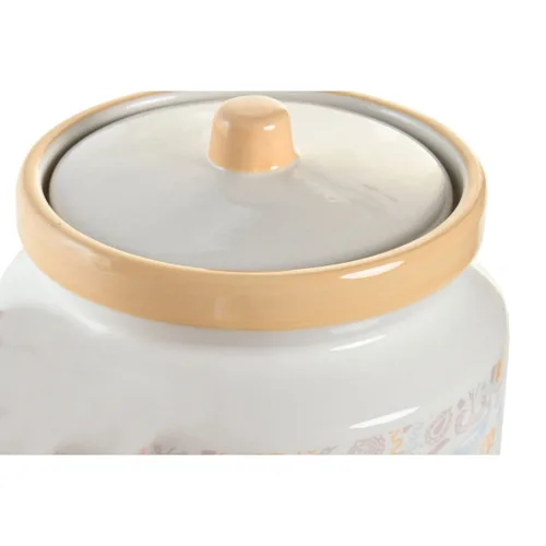 Vista 4 de Bote DKD Home Decor 15 x 15 x 21 cm Blanco Amarillo Dolomita Shabby Chic
