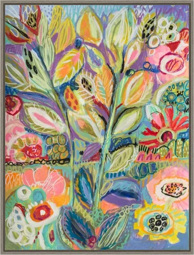 Vista 8 de Amanti Art Lienzo enmarcado para pared, 24 x 18 pulgadas, jardín de fantasía II, por Karen Fields, lienzo enmarcado para pared, arte abstracto