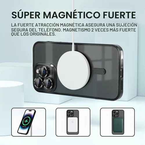Vista 5 de Misea - Funda magnética transparente para iPhone 14 Pro Max, compatible con MagSafe [Never Yellowing] [Military Grade Drop Protection] Full Camera