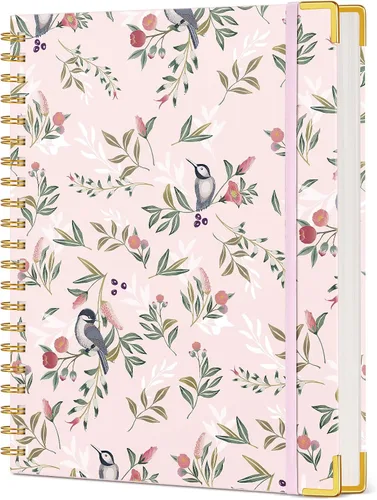 Vista 15 de Cuaderno estético en espiral para mujer, 200 páginas, cuadernos rayados de 8.5 x 11 pulgadas, diarios en espiral grandes de tapa dura A4 con papel