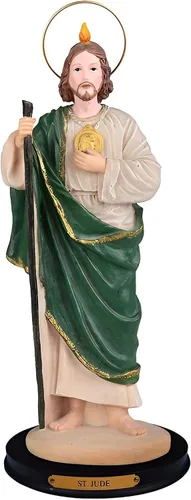 Vista 5 de ICE ARMOR Estatua de San Judas de 12 pulgadas de alto, estatua sagrada, decoración religiosa, escritorio de oficina, hogar, sala de estar