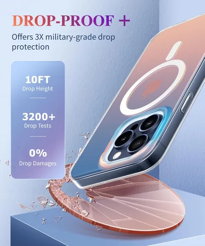 Vista 5 de CAPRARO Funda magnética compatible con iPhone 15 Pro Max, protección completa de la cámara [compatible con magnético] [no amarillento] galvanizado a