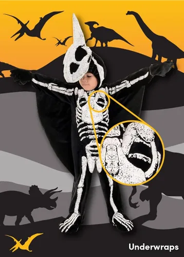 Vista 3 de UNDERWRAPS Disfraz de fósil de pteradáctilo para niños, Multicolor