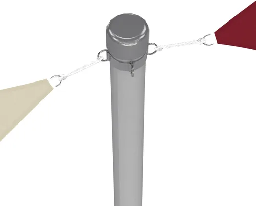 Vista 5 de SunnyRoyal Accesorio de poste de vela para toldo, abrazadera de anillo en D para poste de vela y postes de soporte de toldo, accesorio de hardware