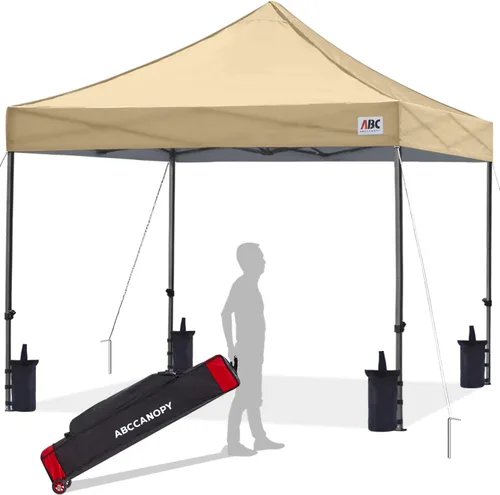 Vista 22 de ABCCANOPY Toldo Desplegable – Carpa/Toldo Portátil para Patio Exterior de 8 x 8 Pies, Resistente para Patio Trasero y Terraza con 4 Sacos de Arena