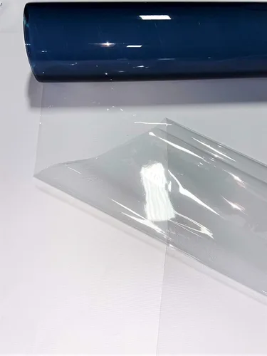 Vista 6 de Vinilo marino transparente calibre 20, doble pulido, 54 pulgadas de ancho por 5 yardas